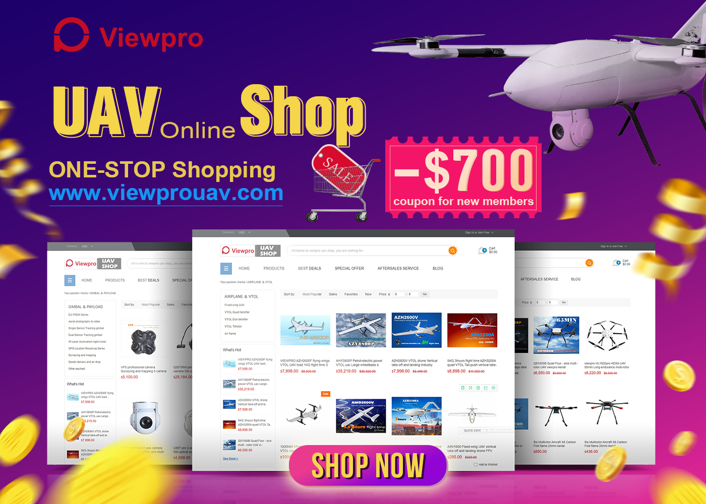 Viewpro opened an UAV online shop in Oct.10. 2020